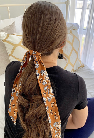 brown paisley Skinny scarf