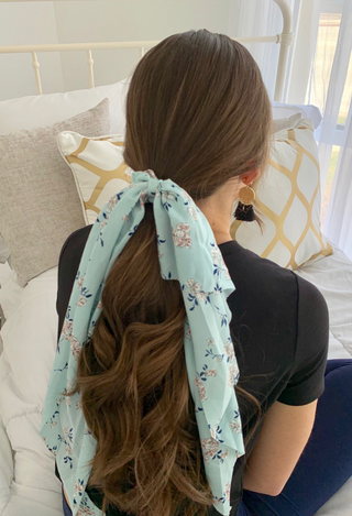 Mint Floral Hair Scarf