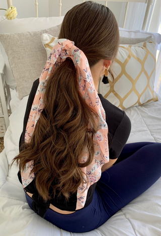 Pink Floral Hair Scarf