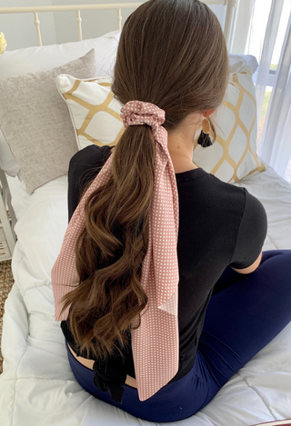 Mauve Dot Hair Scarf