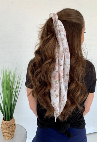 White Floral Hair Scarf