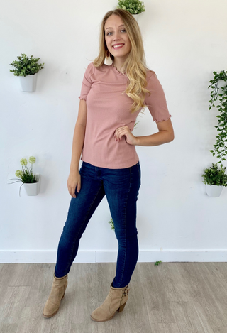 Paris Ribbed top in blush