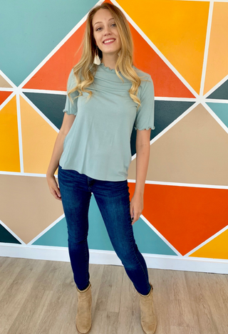 sage Paris Ribbed top