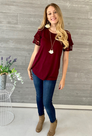Venice Lace Top burgundy
