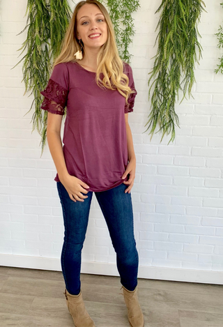 Venice Lace Top eggplant