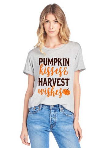 pumpkin kisses and harvest wishes tee