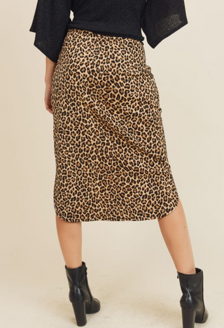 leopard skirt back view