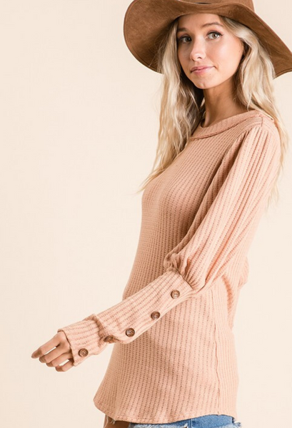 Pointelle Puff Sleeve Top-Final Sale
