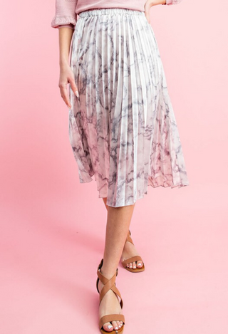 grey Marbled Midi Skirt