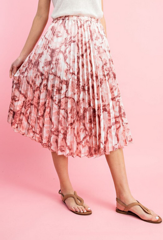 pink Marbled Midi skirt