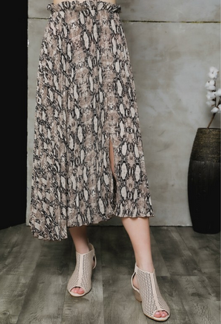 Animal Print Midi Skirt
