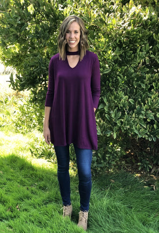 Ruby swing  tunic top in plum