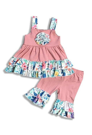 Girls floral ruffle set