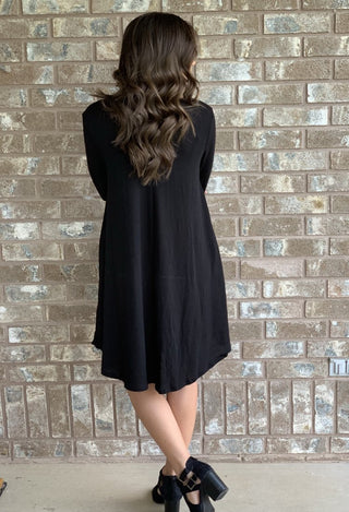 black Sweater dress back view