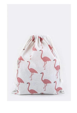 tropical canvas bag in flamingo