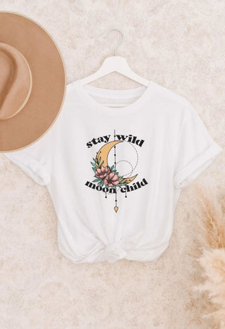 Stay wild moon child graphic tee for women