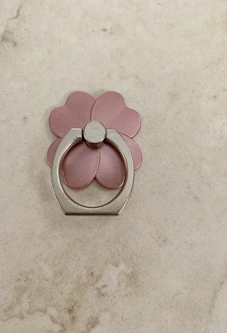 smart phone flower ring grip in rose gold