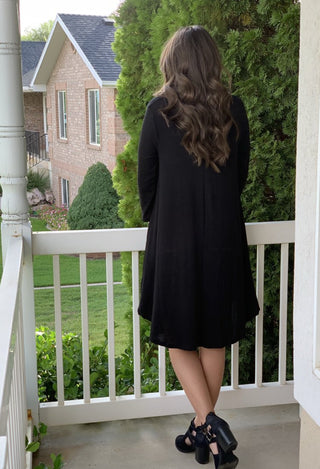 Sweater Dress in black back view
