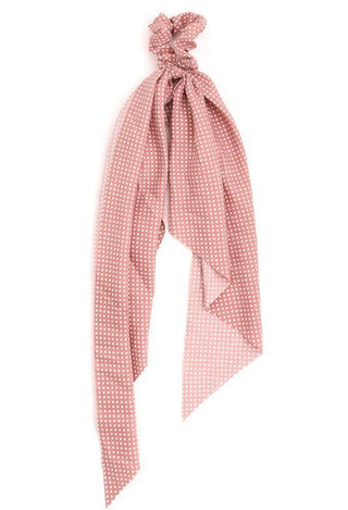 mauve dot hair scarf