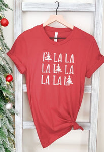 Fa La La Graphic Tee in Red