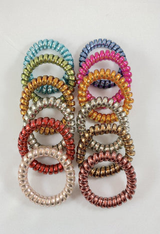 Spiral hair band set in metallic