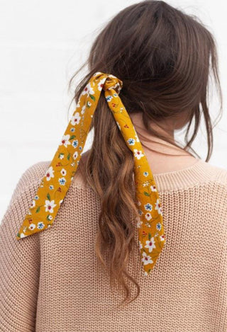 yellow floral scarf