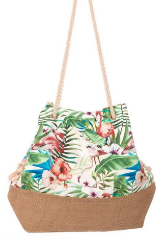 Tropical beach bag in canvas