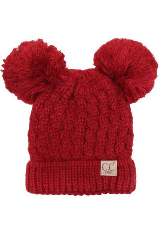 red pom kids hat