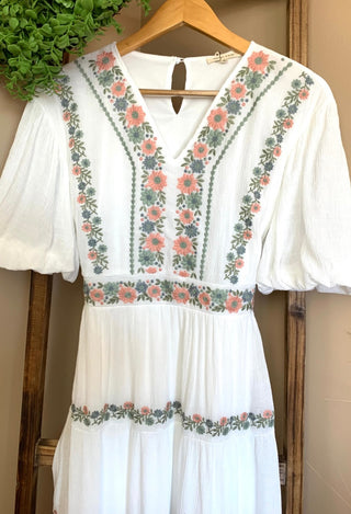 White embroidered dress 