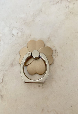 smart phone flower ring grip in gold