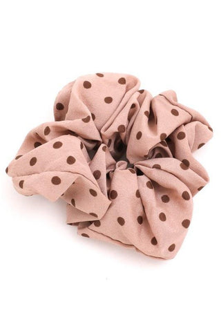 mauve dot scrunchie