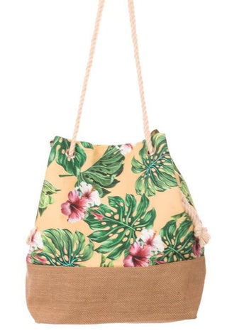 Tropical beach bag in yellow