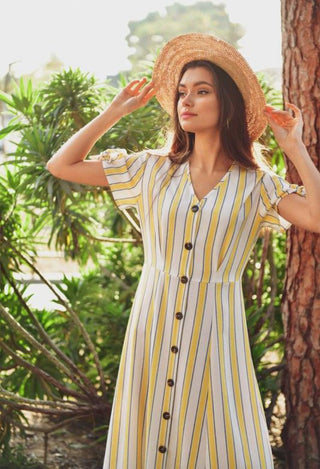 yellow stripe dress