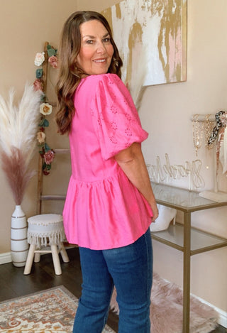 pink babydoll top