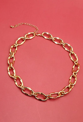 Hammered chain necklace