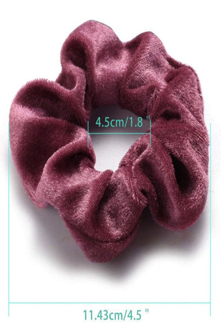 velvet hair scrunnchie in mauve