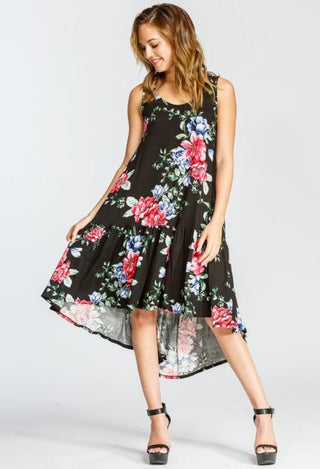 black floral beach dress