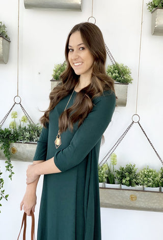 womens green sweater dress