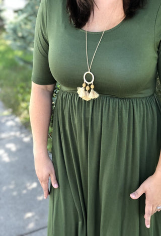 Tassel drop Necklace in gold