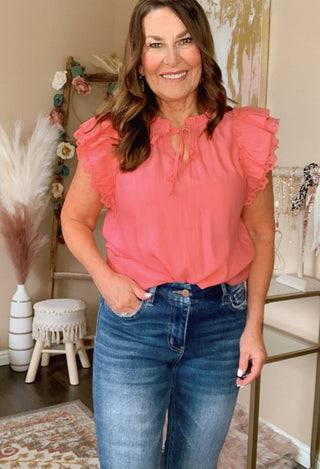 lace coral top