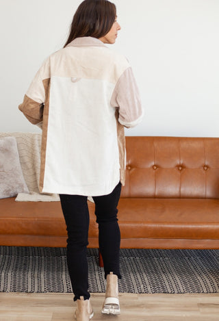 corduroy shacket back view