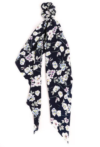 navy floral hair scarf