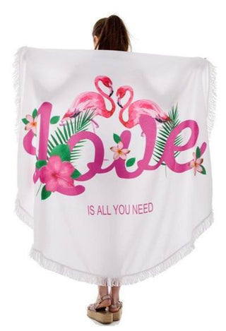 round LOVE beach towel