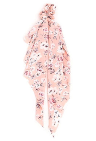 pink floral hair scarf