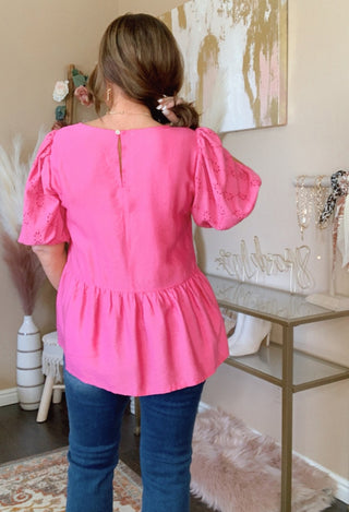 pink Babydoll top back view