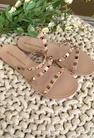 3 strap sandals in nude