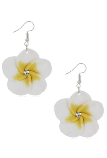 tropical flower drop earrings