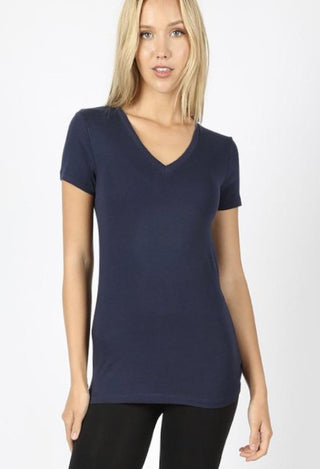 V Tee in navy