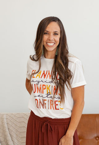 Flannel, Pumpkins, Bonfires Graphic Tee 