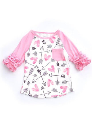 Hearts and Arrows top in pink
